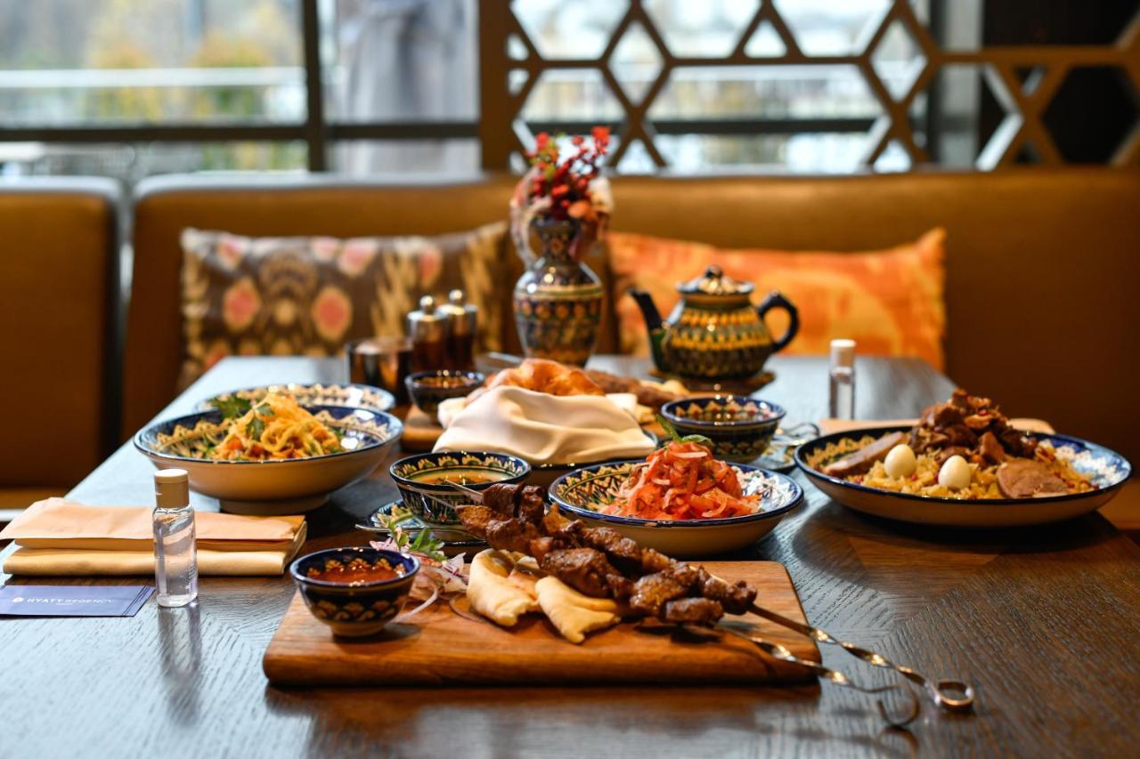 Hyatt Regency Tashkent Hotel Exterior photo A selection of Azerbaijani cuisine